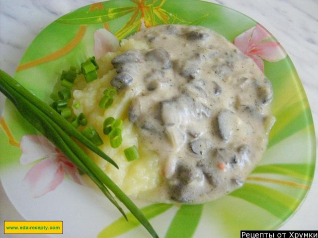 Mushrooms sour cream flour water