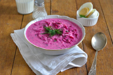 Lithuanian cold borscht with beetroot kefir