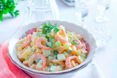 Shrimp salad cucumber egg