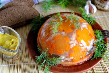 Jellied chicken with gelatin