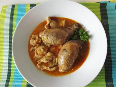 Bull eggs stewed with Hungarian dumplings