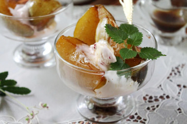 Caramel pears without alcohol