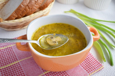 Mushroom soup with mushroom chicken with potatoes