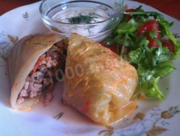 Cabbage rolls with feta cheese