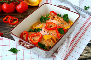 Juicy chicken breasts in the oven