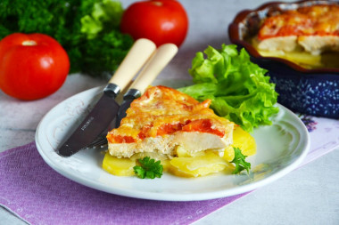 Chicken fillet with potatoes in the oven