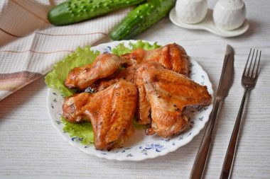 Chicken wings in honey soy sauce in the oven