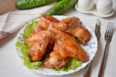 Chicken wings in honey soy sauce in the oven