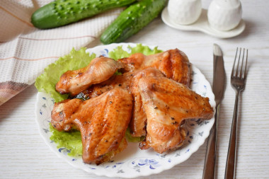 Chicken wings in honey soy sauce in the oven