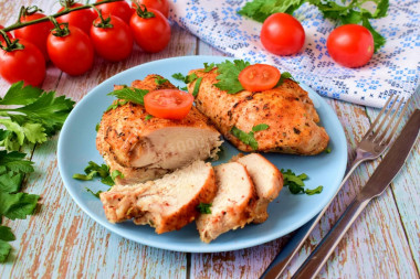 Chicken breasts in foil baked in the oven