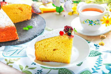 Fluffy sponge cake on kefir in the cake oven is simple