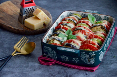 Ratatouille in the oven with cheese