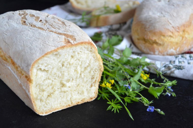 White bread in the oven