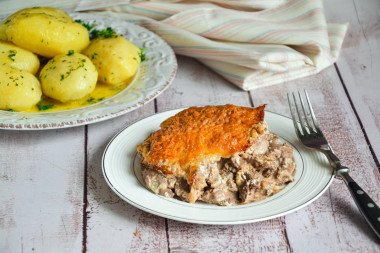 Chicken liver with cheese in the oven