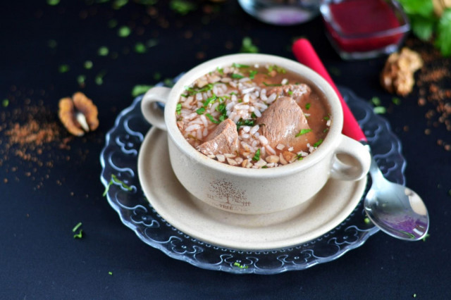 Beef kharcho soup with rice