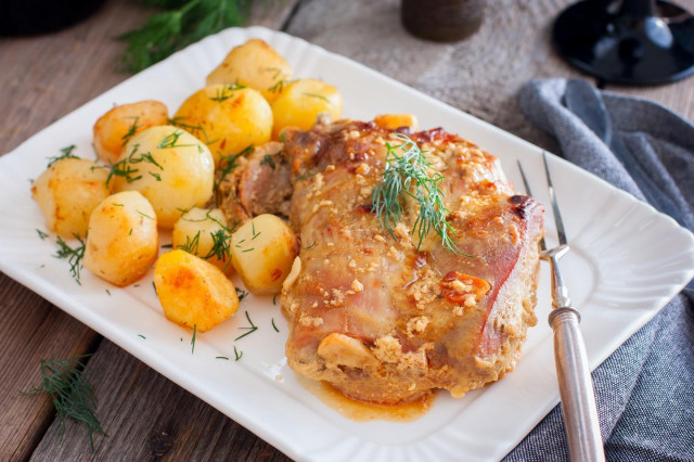 Thigh fillet turkey baked in the oven