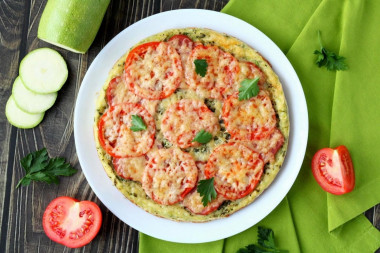 Zucchini pizza from zucchini in the oven