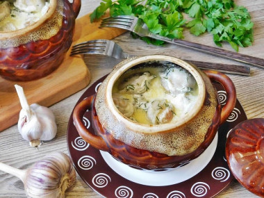 Dumplings in sour cream in the oven