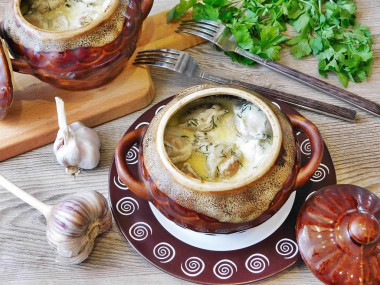 Dumplings in sour cream in the oven