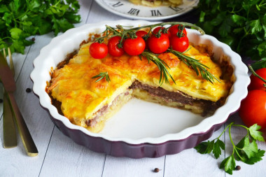 French beef meat with potatoes in the oven