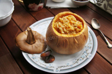 Millet porridge in pumpkin