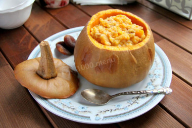 Millet porridge in pumpkin