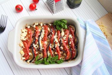 Eggplant casserole in the oven