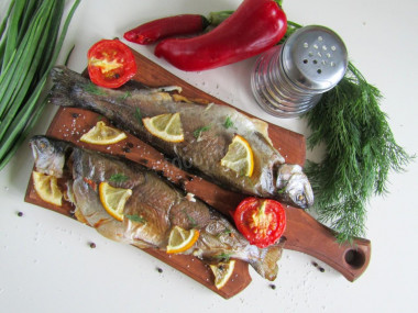 Trout in the oven, fully baked