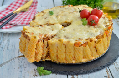 Italian baked pasta in the oven