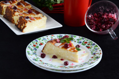 Cottage cheese casserole without eggs in the oven