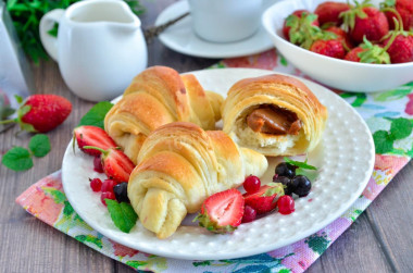 Croissants made from homemade puff pastry