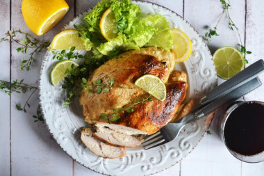 Turkey breast baked in juicy in foil oven