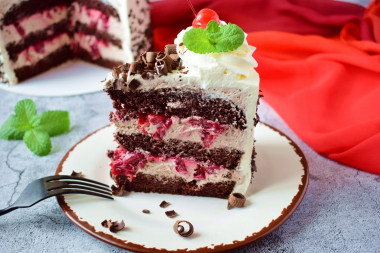 Classic Black Forest cake with Black Forest cherry