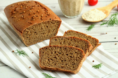 Rye bread with homemade sourdough in the oven