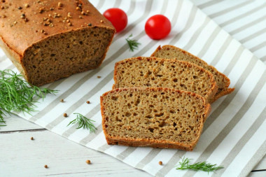 Rye bread with homemade sourdough in the oven