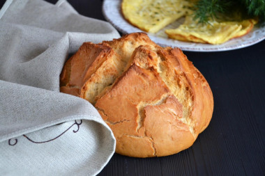 Homemade classic bread on sourdough in the oven