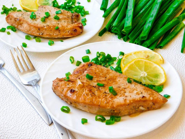 Turkey steak in the oven