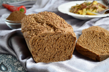 Borodino classic bread in the oven