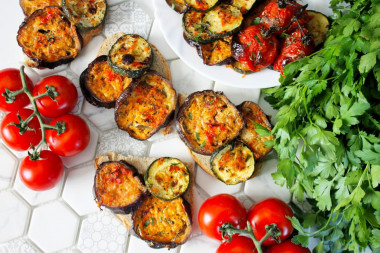 Eggplant and zucchini baked in the oven