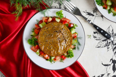 Beef liver casserole in the oven