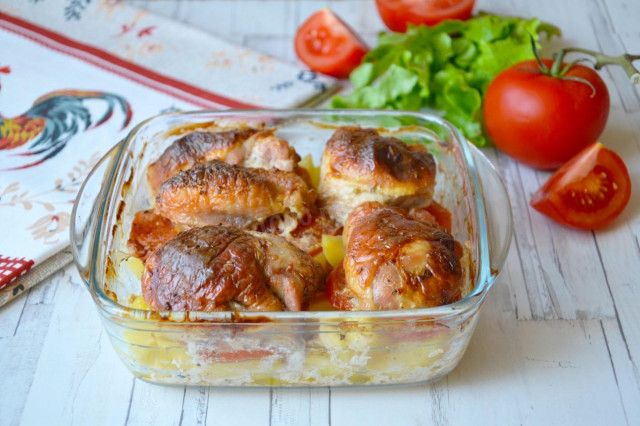 Chicken with potatoes in kefir in the oven