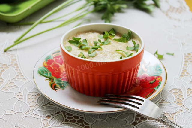 Julienne of chicken fillet with frozen honey mushrooms in the oven