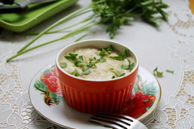 Julienne of chicken fillet with frozen honey mushrooms in the oven