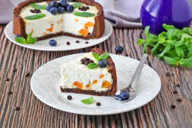 Cottage cheese cheesecake in the oven