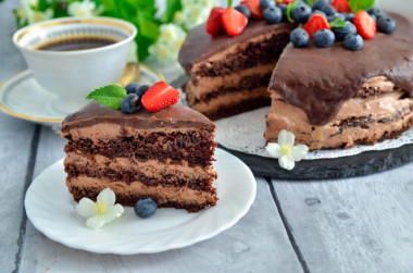 Brownie chocolate cake at home