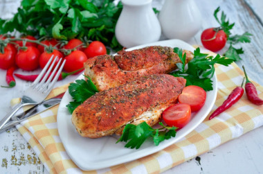 Chicken breast in a sleeve baked in the oven