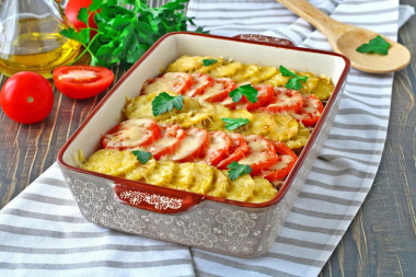 Potato and minced meat casserole in the oven