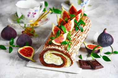 Sponge roll with cream cheese