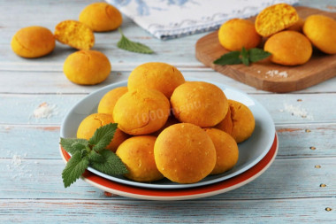 Pumpkin delicious pumpkin cookies in the oven