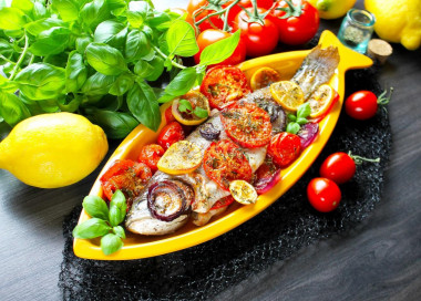 Rainbow trout baked in the oven whole